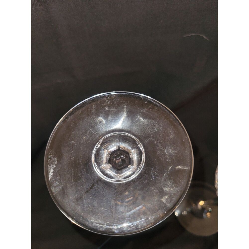 Vintage Gold Rimmed Crystal Wine Goblets - Set of 2 - 9" Tall - Elegant Stemware